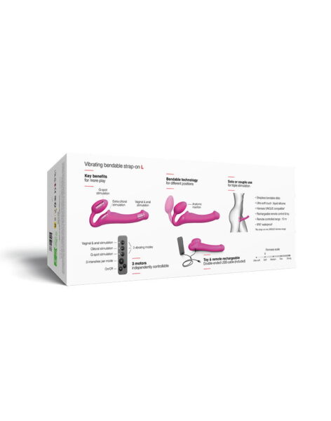 STRAP ON ME SILIKON VIBRO DILDO FUCHSIA L – Bild 3