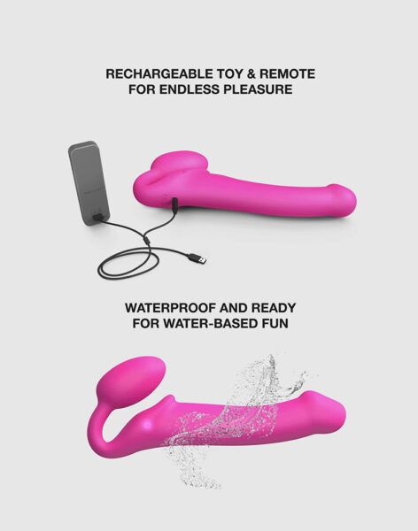 STRAP ON ME SILIKON VIBRO DILDO FUCHSIA M – Bild 6