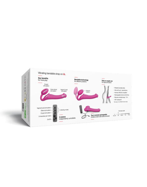 STRAP ON ME SILIKON VIBRO DILDO FUCHSIA XL – Bild 3
