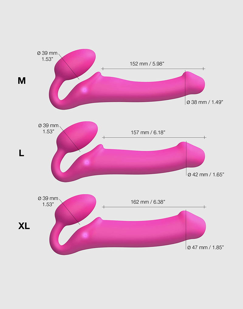 STRAP ON ME SILIKON VIBRO DILDO FUCHSIA M – Bild 4