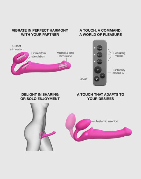 STRAP ON ME SILIKON VIBRO DILDO FUCHSIA M – Bild 5