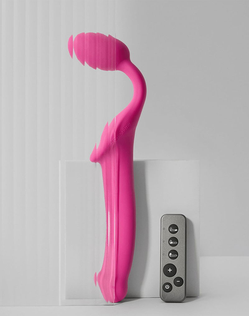 STRAP ON ME SILIKON VIBRO DILDO FUCHSIA M – Bild 7