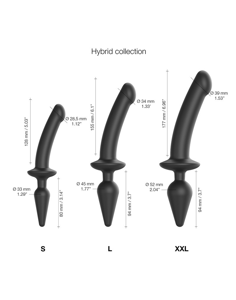 STRAP ON ME SILIKON SEMI DILDO & PLUG BLACK XXL – Bild 6