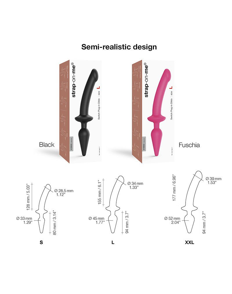 STRAP ON ME SILIKON SEMI DILDO & PLUG BLACK XXL – Bild 7