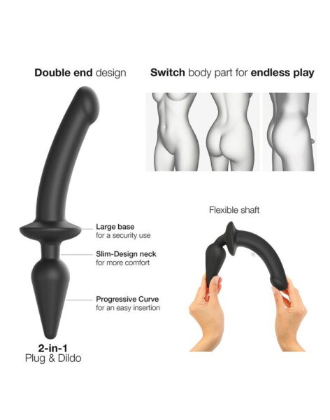 STRAP ON ME SILIKON SEMI DILDO & PLUG BLACK XXL – Bild 5