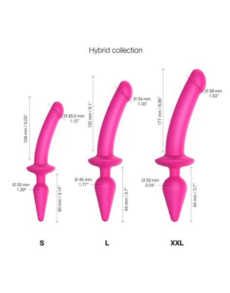 STRAP ON ME SILIKON SEMI DILDO & PLUG PINK XXL – Bild 3