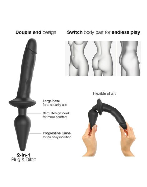 STRAP ON ME SILIKON SEMI DILDO & PLUG BLACK XXL – Bild 5