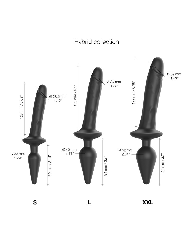 STRAP ON ME SILIKON SEMI DILDO & PLUG BLACK XXL – Bild 3