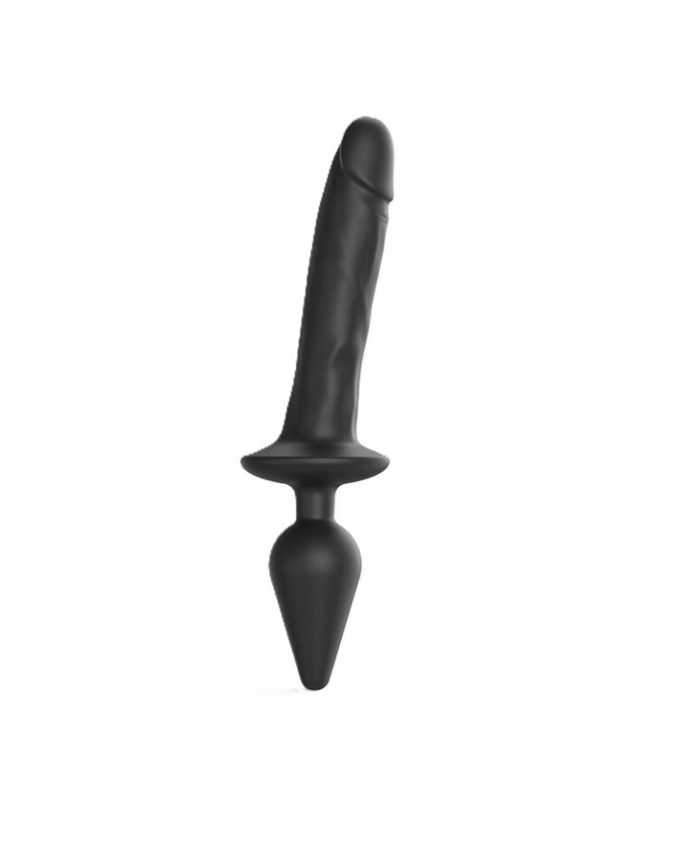 STRAP ON ME SILIKON SEMI DILDO & PLUG BLACK XXL