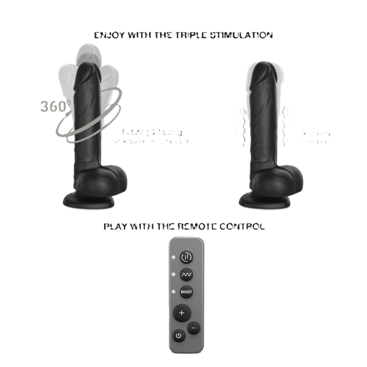STRAP ON ME SILIKON VIBRO DILDO BLACK L – Bild 2