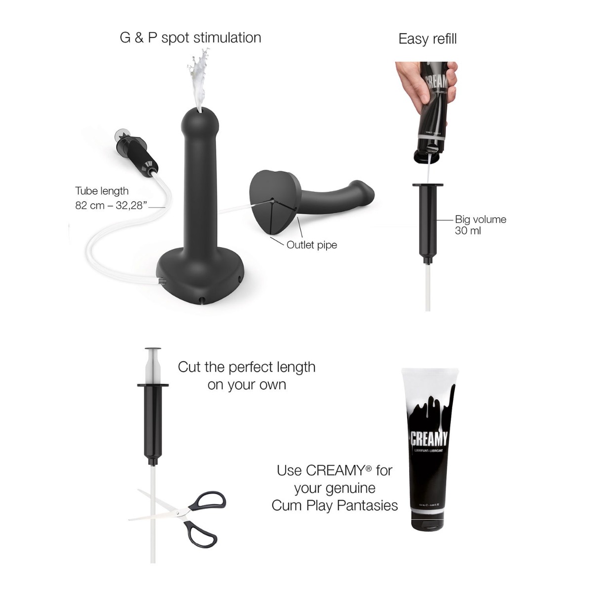 STRAP ON ME SILIKON SQUIRTING DILDO BLACK L – Bild 4