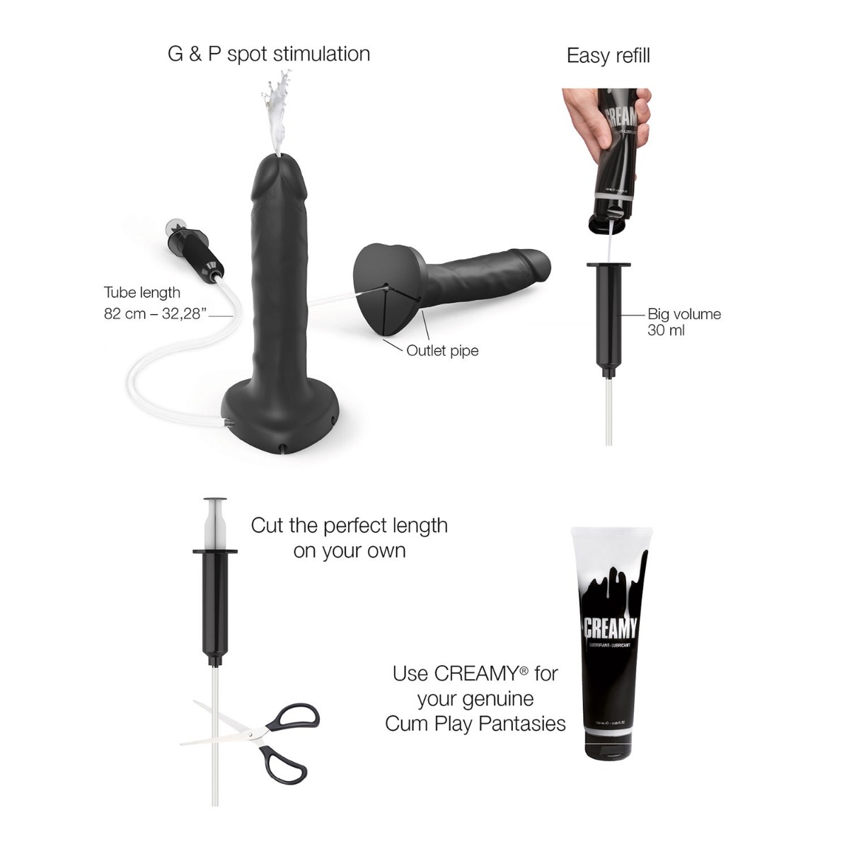 STRAP ON ME SILIKON SQUIRTING DILDO BLACK XL – Bild 3