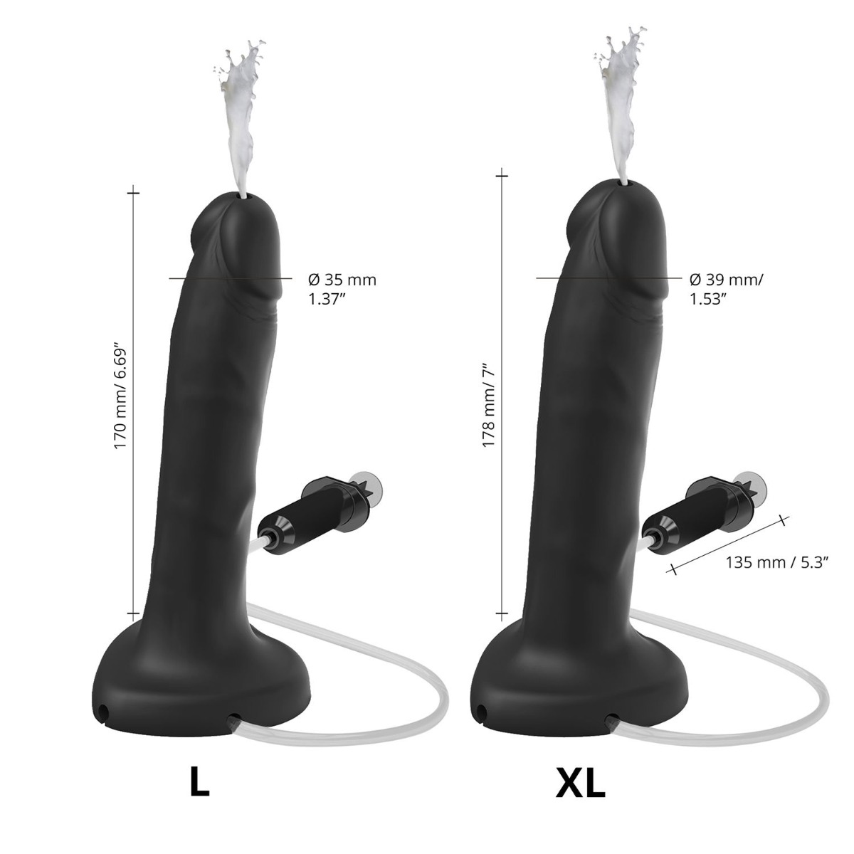 STRAP ON ME SILIKON SQUIRTING DILDO BLACK XL – Bild 4