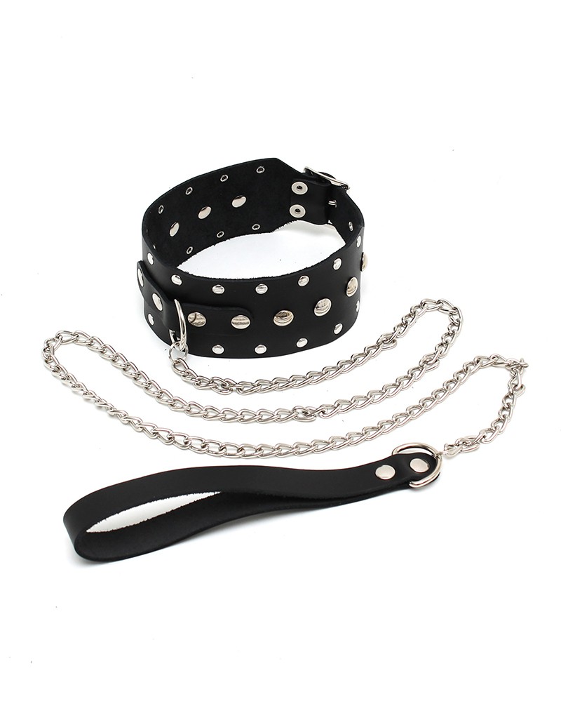Rimba Sklavenhalsband aus Leder mit Nieten – Bild 2