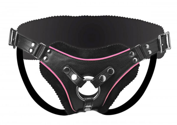FLAMINGO HARNESS VEGAN SCHWARZ PINK
