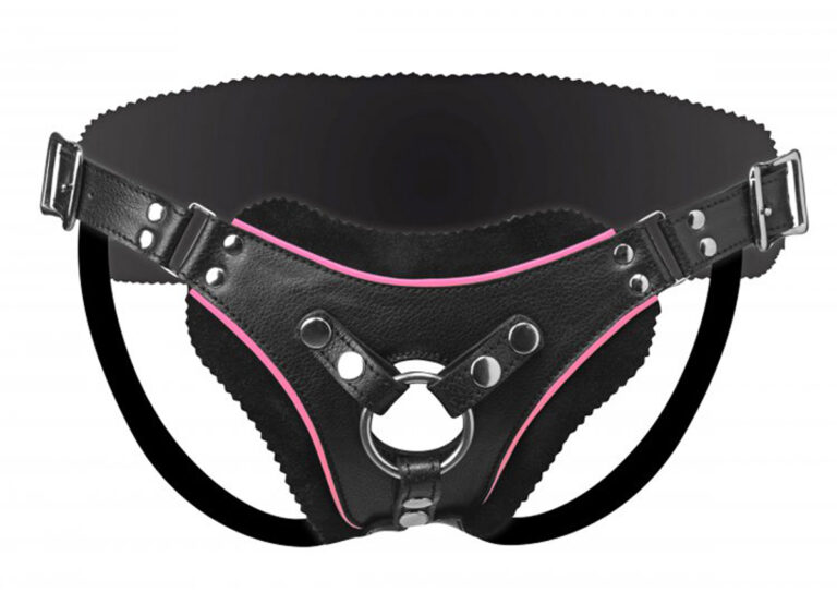 FLAMINGO HARNESS VEGAN SCHWARZ PINK