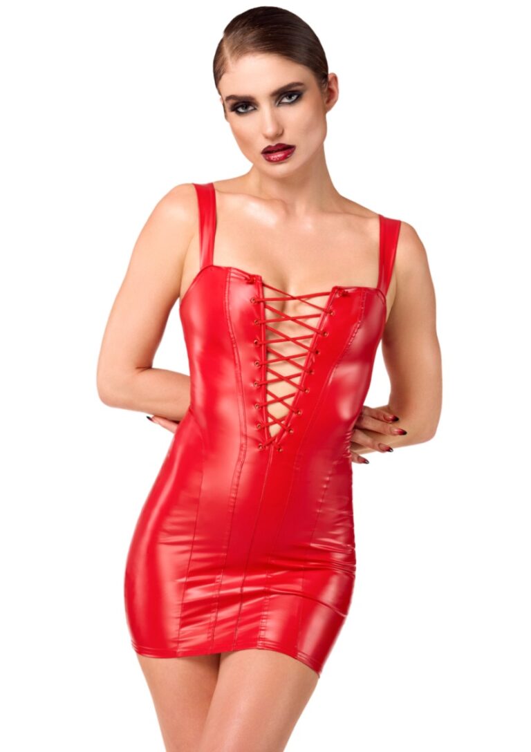 NOIR HANDMADE KINK ROYAL WOMAN Bondesque MINIKLEID ROT F364