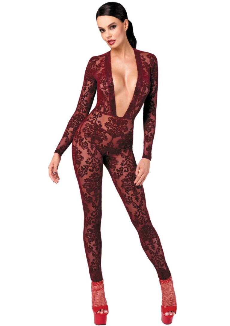 NOIR HANDMADE KINK ROYAL WOMAN JUMPSUIT BORDEAUX F382