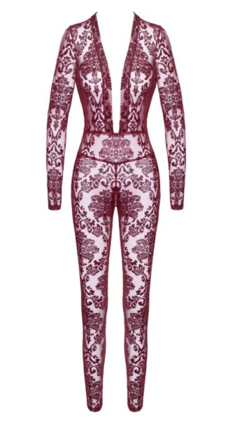 NOIR HANDMADE KINK ROYAL WOMAN JUMPSUIT BORDEAUX F382 – Bild 6
