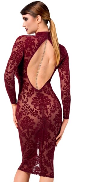 NOIR HANDMADE KINK ROYAL WOMAN MIDIKLEID BORDEAUX F384 – Bild 4