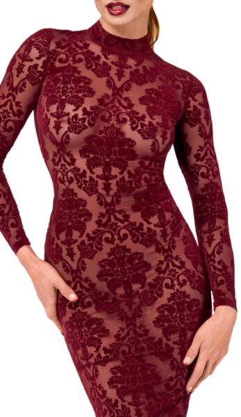 NOIR HANDMADE KINK ROYAL WOMAN MIDIKLEID BORDEAUX F384 – Bild 5