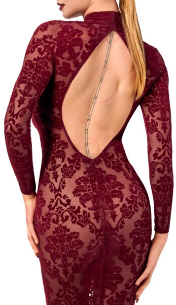 NOIR HANDMADE KINK ROYAL WOMAN MIDIKLEID BORDEAUX F384 – Bild 6