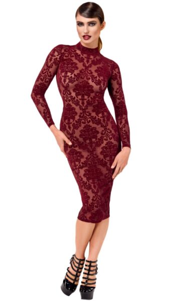 NOIR HANDMADE KINK ROYAL WOMAN MIDIKLEID BORDEAUX F384