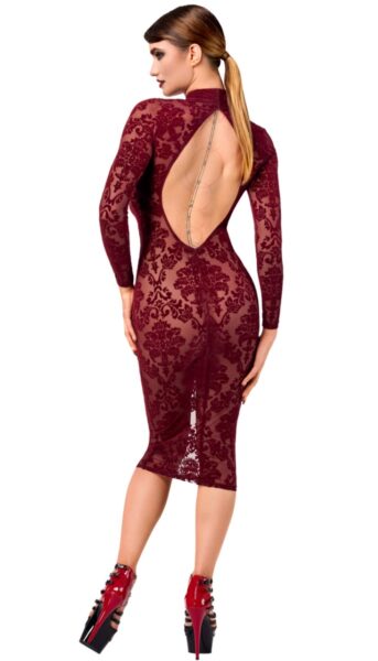 Alternative view of NOIR HANDMADE KINK ROYAL WOMAN MIDIKLEID BORDEAUX F384