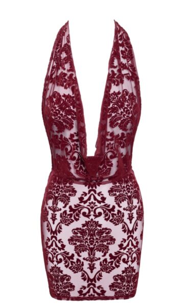 NOIR HANDMADE KINK ROYAL WOMAN MINIKLEID BORDEAUX F385 – Bild 8