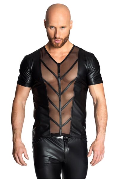 NOIR HANDMADE WETLOOK T-SHIRT H029