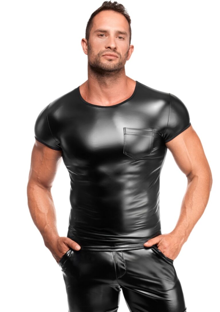 NOIR HANDMADE KINK ROYAL MEN WETLOOK SHIRT VEXEN H084