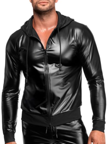 NOIR HANDMADE KINK ROYAL MEN POWERWETLOOK HOODY JACKE H086 – Bild 4