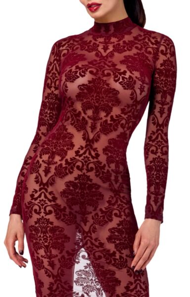 NOIR HANDMADE KINK ROYAL WOMAN LANGES KLEID BORDEAUX F383 – Bild 4