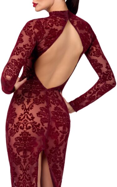 NOIR HANDMADE KINK ROYAL WOMAN LANGES KLEID BORDEAUX F383 – Bild 5