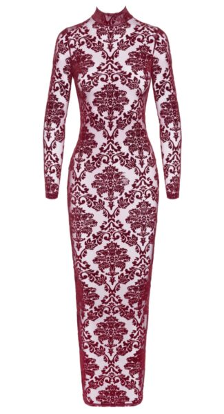 NOIR HANDMADE KINK ROYAL WOMAN LANGES KLEID BORDEAUX F383 – Bild 6