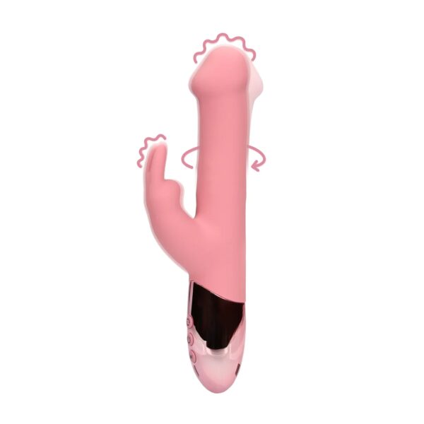 Alternative view of LOVELINE RABBIT BEADS VIBRATOR ROSA