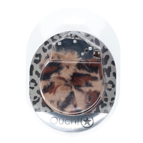 Alternative view of OUCH! Metallhandschellen Plüsch Leopard