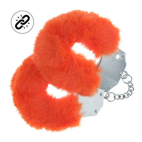 OUCH! Metallhandschellen Plüsch Orange
