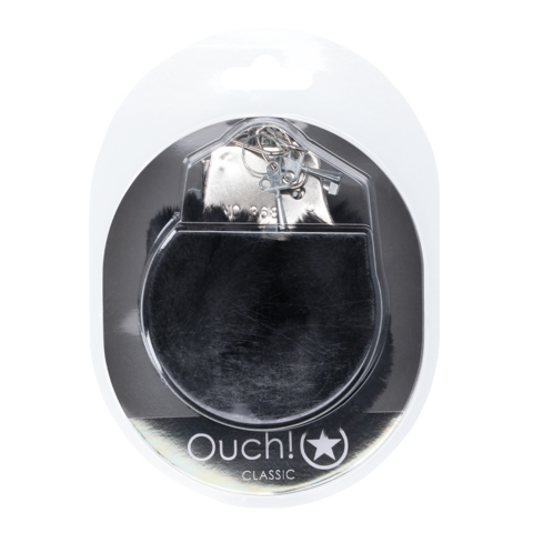 Alternative view of OUCH! Metallhandschellen Plüsch Schwarz