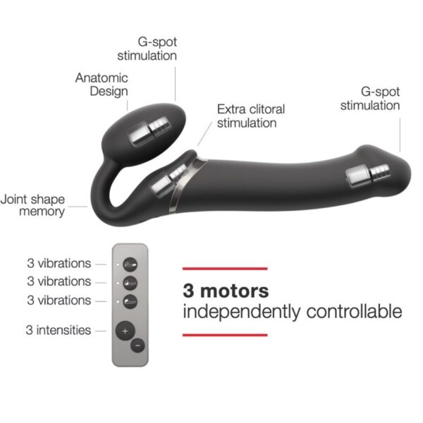 STRAP ON ME SILIKON VIBRO DILDO SCHWARZ M – Bild 6