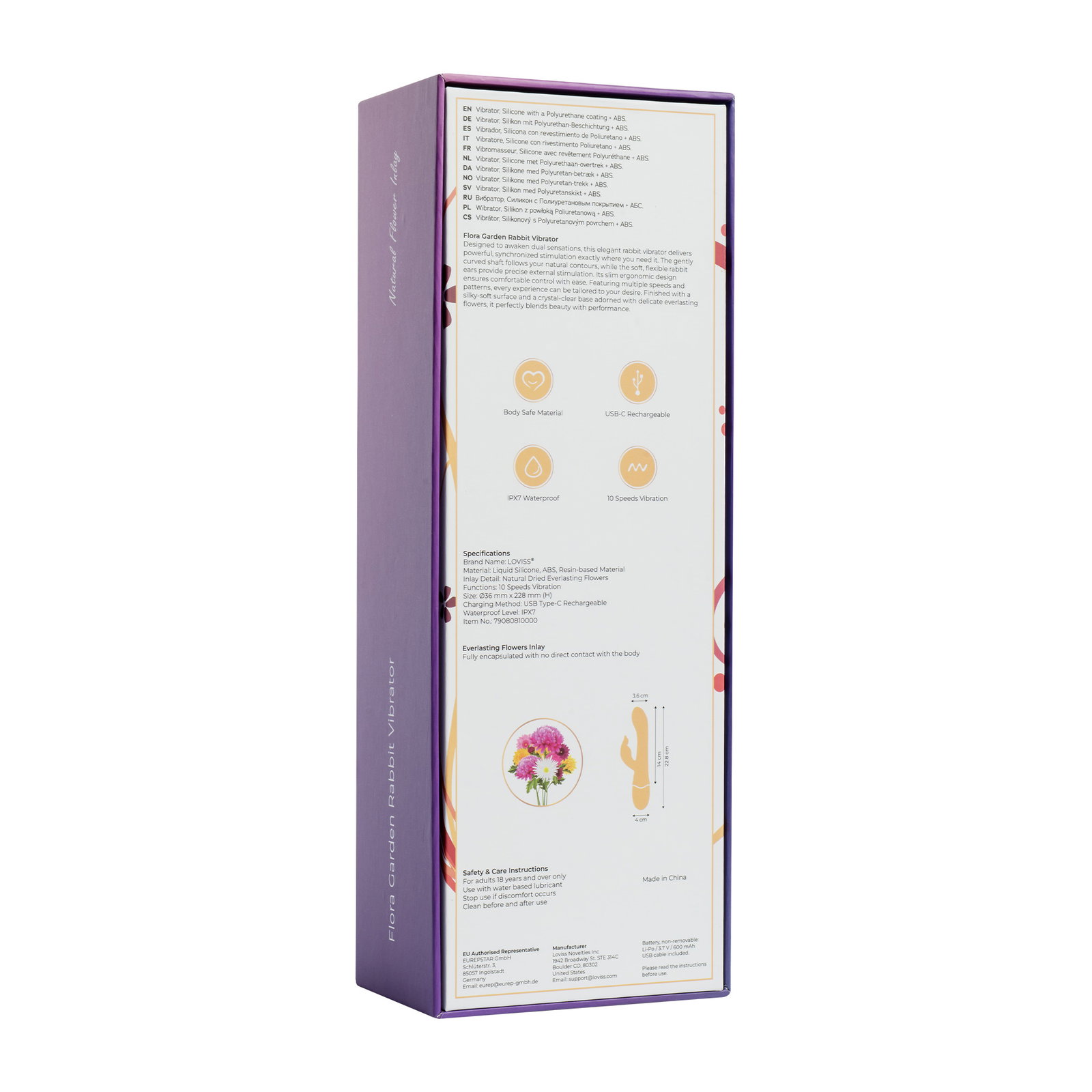 LOVISS Flora Garden Rabbit Vibrator Schwarz – Bild 12