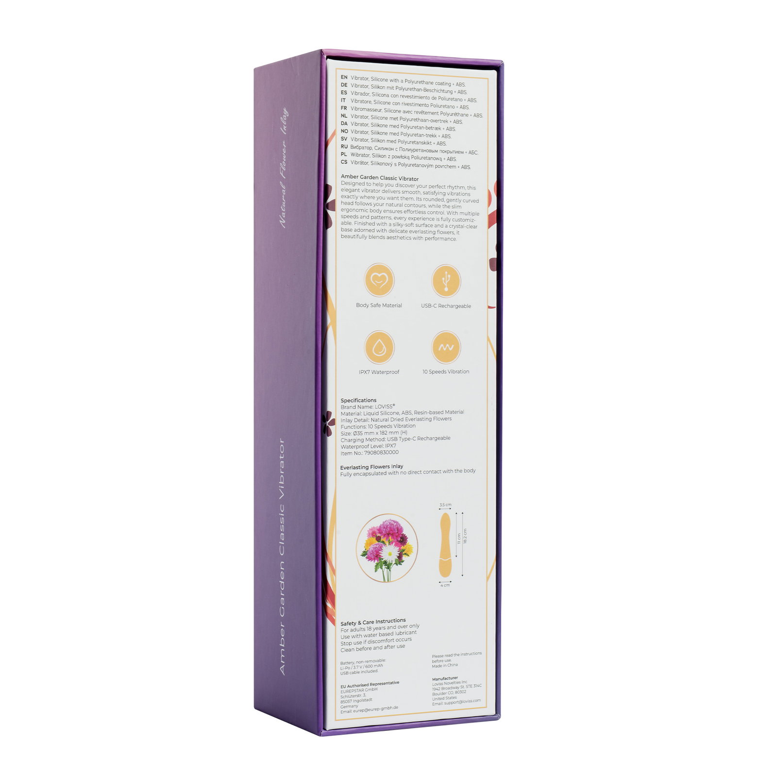 LOVISS Amber Garden Classic Vibrator Schwarz – Bild 10