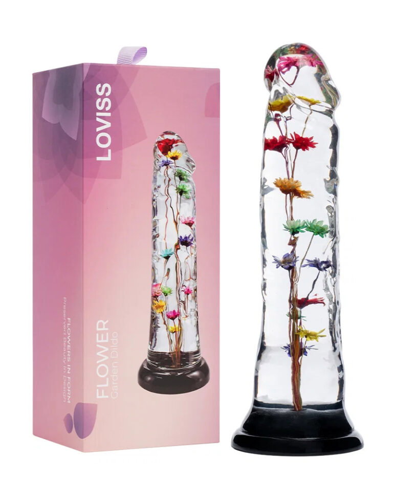 LOVISS Helichrysum Dildo mit Gartenblumen Textur
