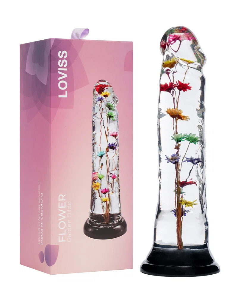 LOVISS Helichrysum Dildo mit Gartenblumen Textur