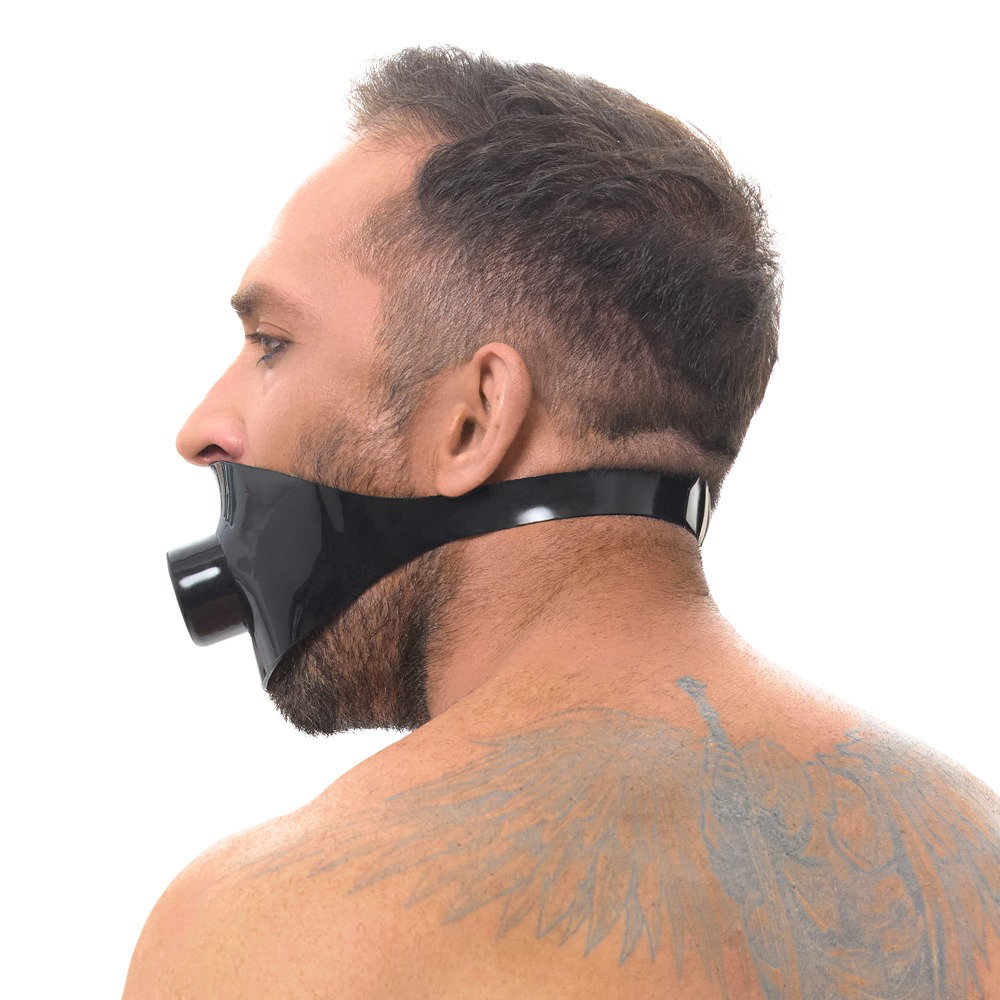 Late X Knebel aus Latex – Bild 3