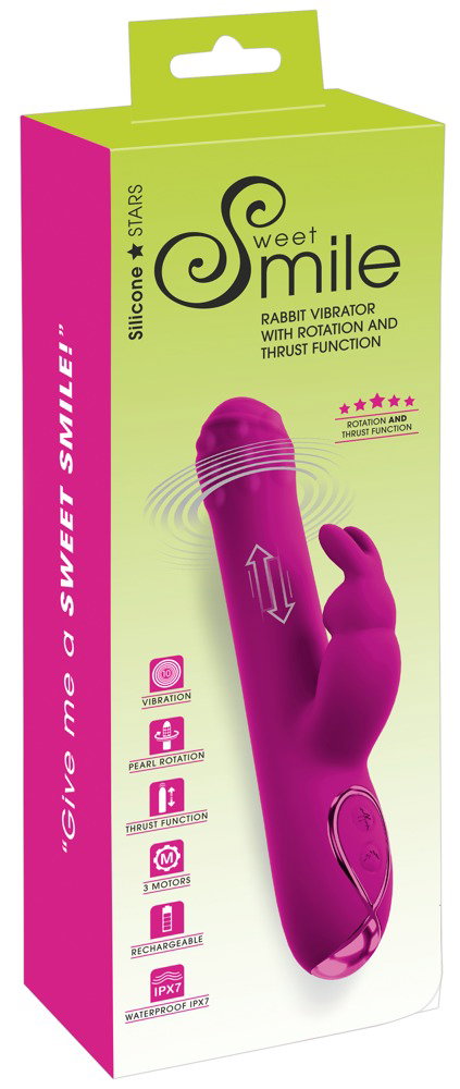 Sweet Smile Rabbit Vibrator with Rotation and Thrust Function