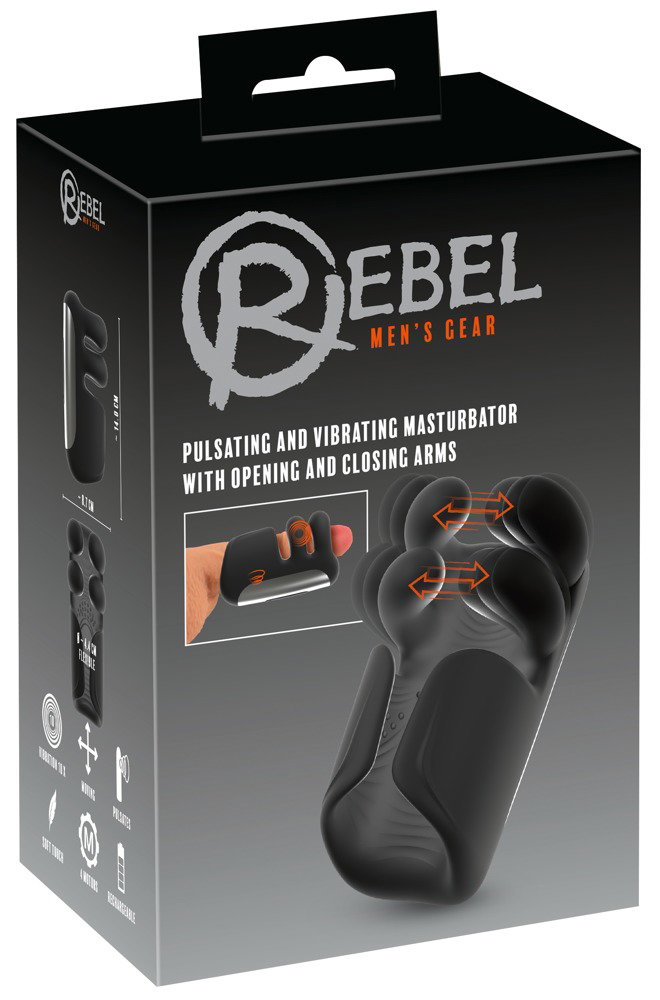 Rebel Pulsating & Vibrating Masturbator With Opening & Closing Arms