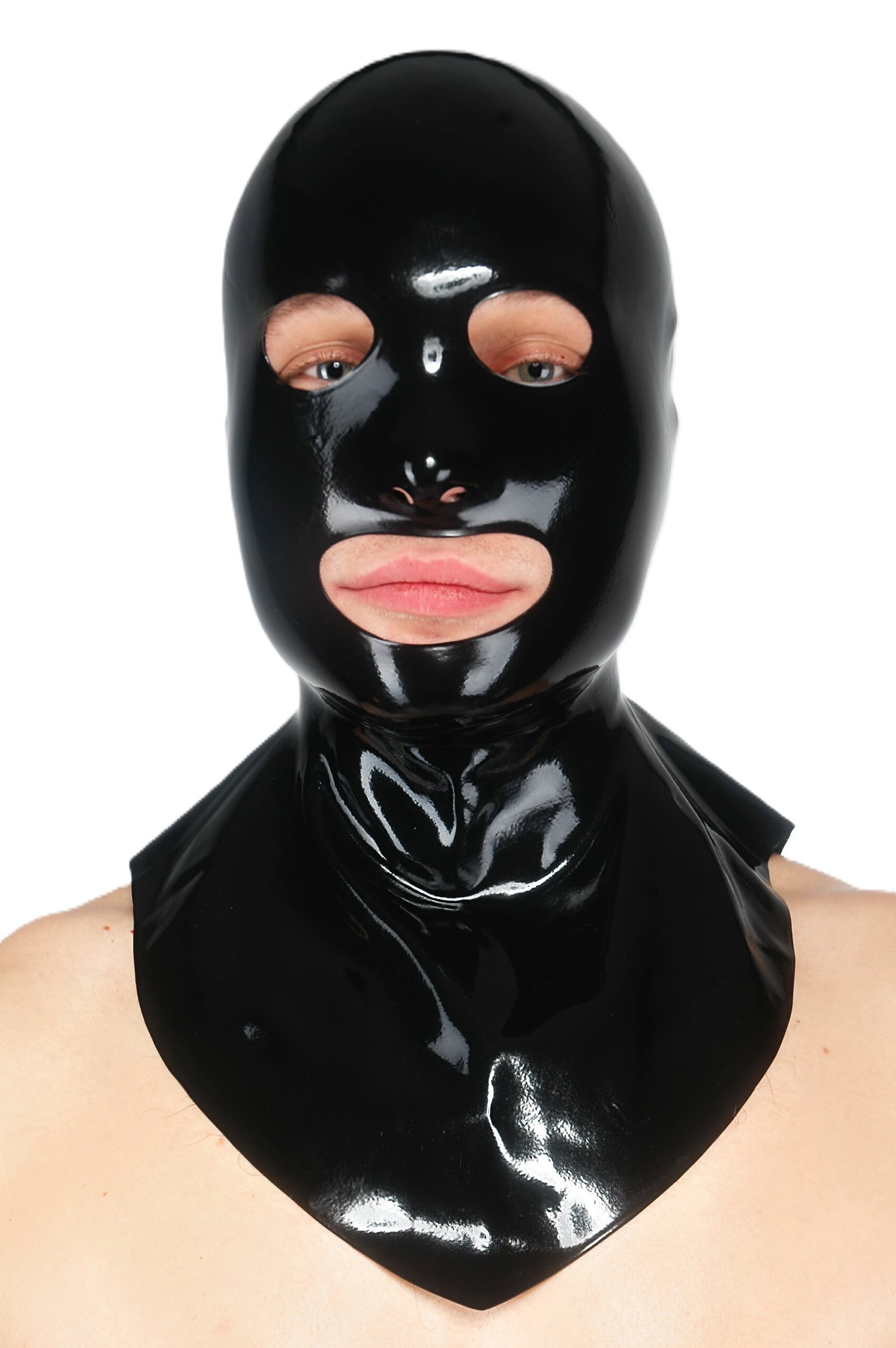 Latex Maske Offen mit Halskrause – Bild 5