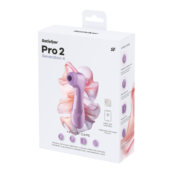 Satisfyer Pro 2 Generation 4 Vibrator mit doppeltem Luftpuls und App-Steuerung Violett – Bild 2