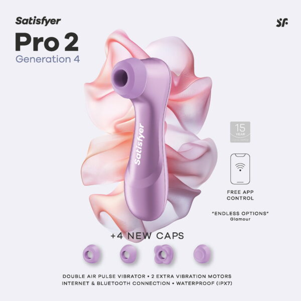 Satisfyer Pro 2 Generation 4 Vibrator mit doppeltem Luftpuls und App-Steuerung Violett – Bild 5